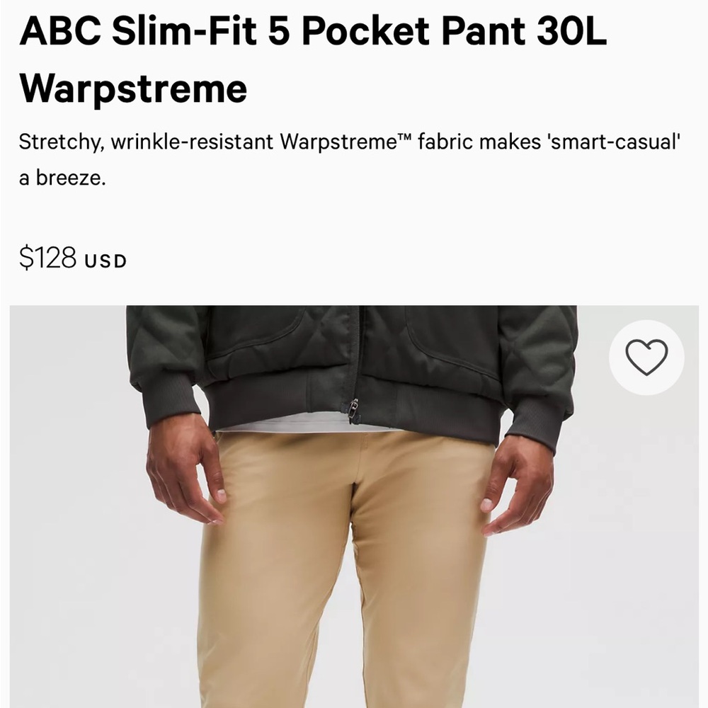 Men’s Lululemon ABC Slim Fit Pants | Size 32, 30 (inseem)